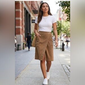Urban Research Corduroy Midi Skirt Tan Brown‎ Size S (JP 38)